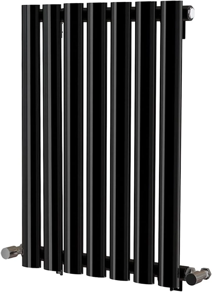 رادیاتور شوفاژ طرح دار مشکی تک پنل افقی بیضی 600mm x 413mm NRG-Radiator مدل NRG مناسب برای سیستم گرمایش مرکزی