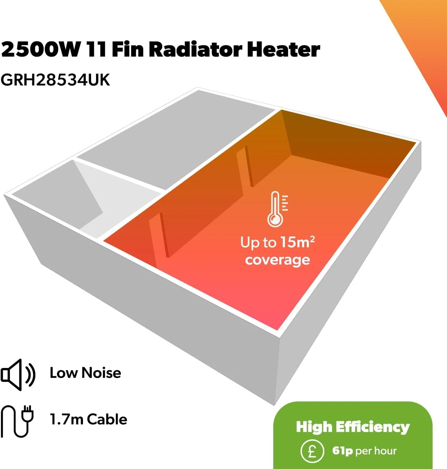 بخاری رادیاتوری روغنی Geepas، 2500 وات - بخاری برقی قابل حمل - 3 تنظیمات قدرت، دمای قابل تنظیم و ترموستات، قطع کننده ایمنی - ایده آل برای دفتر کار خانگی - 11 پره، سفید بخاری رادیاتوری روغنی Geepas، 2500 وات - بخاری برقی قابل حمل - 3 تنظیمات قدرت، دمای قابل تنظیم و ترموستات، قطع کننده ایمنی - ایده آل برای دفتر کار خانگی - 11 پره، سفید