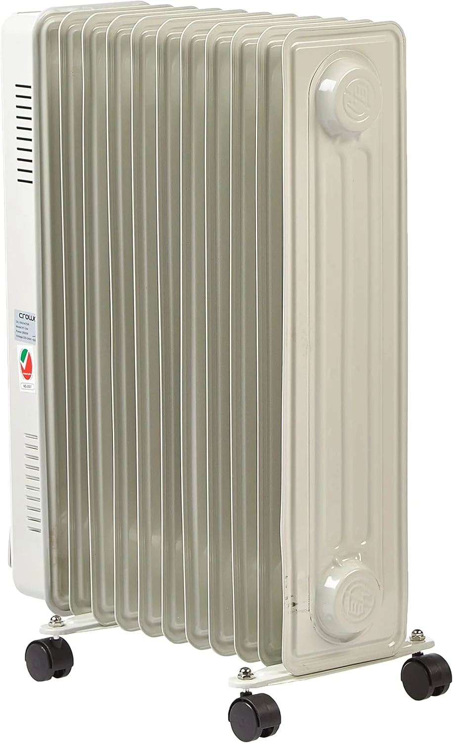 رادیاتور روغنی 11 پره Crownline HT-244، 1000W 1500W 2500W، 220-240 ولت، 50 هرتز، سفید (بازسازی شده)