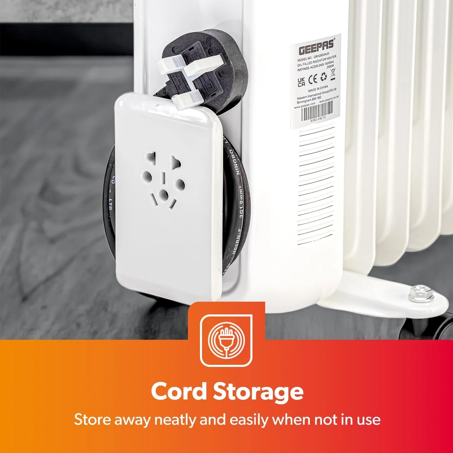 بخاری رادیاتوری روغنی Geepas، 2500 وات - بخاری برقی قابل حمل - 3 تنظیمات قدرت، دمای قابل تنظیم و ترموستات، قطع کننده ایمنی - ایده آل برای دفتر کار خانگی - 11 پره، سفید بخاری رادیاتوری روغنی Geepas، 2500 وات - بخاری برقی قابل حمل - 3 تنظیمات قدرت، دمای قابل تنظیم و ترموستات، قطع کننده ایمنی - ایده آل برای دفتر کار خانگی - 11 پره، سفید