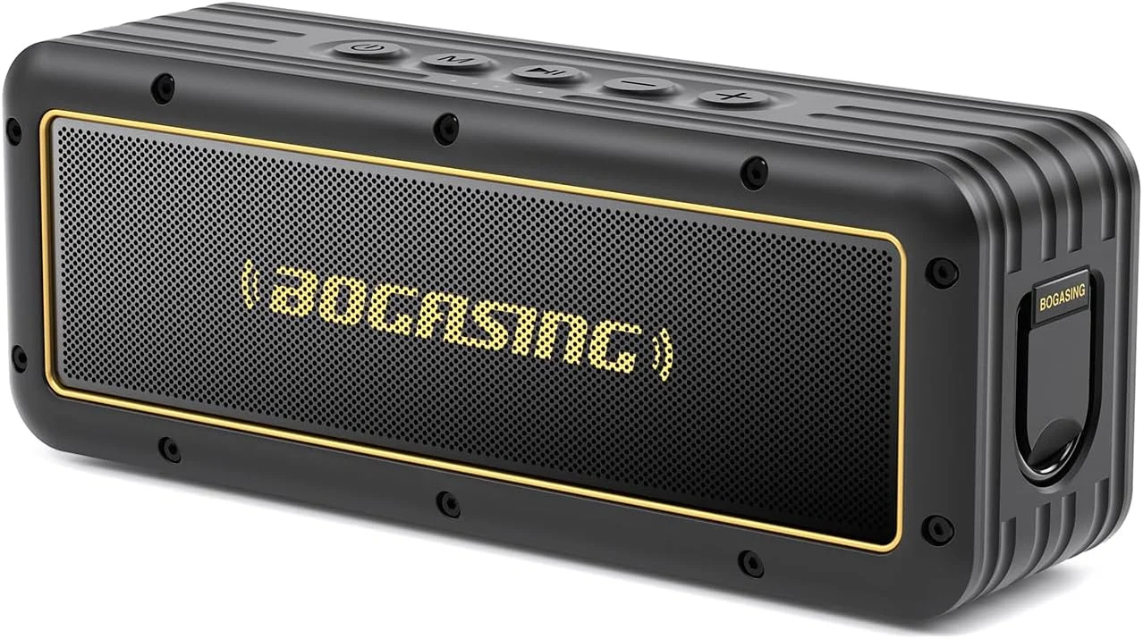 اسپیکر بلوتوث BOGASING G4، اسپیکرهای بی سیم قابل حمل، صدای خیره کننده و متعادل 50 واتی با بیس غنی، 24 ساعت پخش، ضد آب IPX7، بلوتوث 5.3، EQ، TWS، کارت TF، AUX، USB، برای فضای باز و خانه اسپیکر بلوتوث BOGASING G4، اسپیکرهای بی سیم قابل حمل، صدای خیره کننده و متعادل 50 واتی با بیس غنی، 24 ساعت پخش، ضد آب IPX7، بلوتوث 5.3، EQ، TWS، کارت TF، AUX، USB، برای فضای باز و خانه