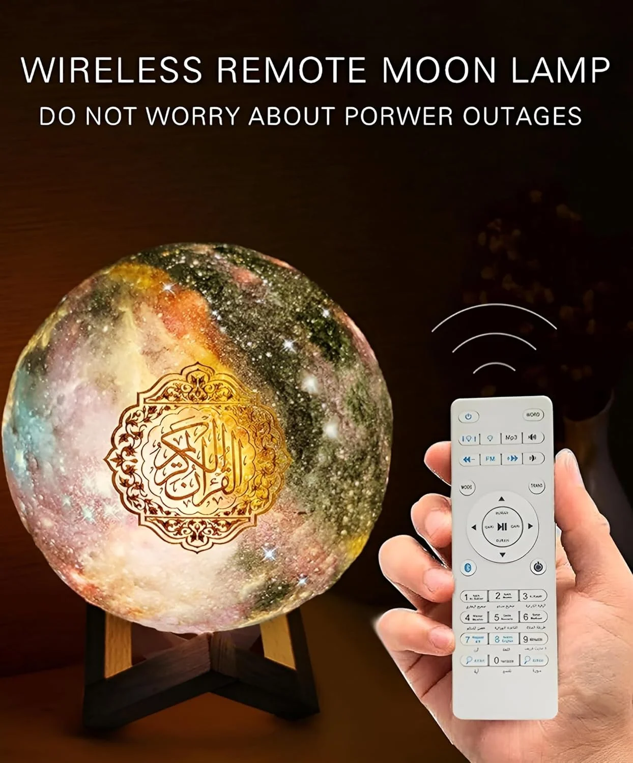 اسپیکر قرآن بورتونی مدل QB-512 - چراغ خواب LED قابل حمل، چراغ ماه رنگارنگ با کنترل از راه دور، چراغ ماه ستاره ای سه بعدی مسلمان اسپیکر قرآن بورتونی مدل QB-512 - چراغ خواب LED قابل حمل، چراغ ماه رنگارنگ با کنترل از راه دور، چراغ ماه ستاره ای سه بعدی مسلمان
