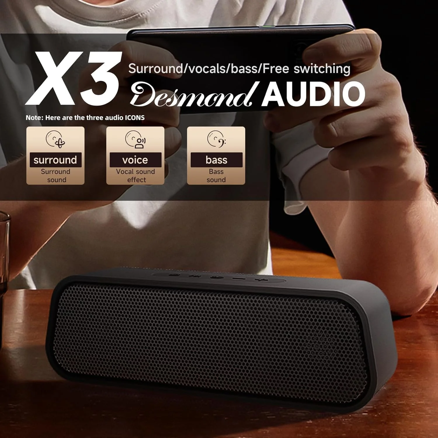 اسپیکر بلوتوثی قابل حمل آبی 5.4، صدای فراگیر 9 بعدی، جلوه صوتی Hi Fi، ضد آب IPX5، تعویض چند حالته، تماس هندزفری با کیفیت بالا اسپیکر بلوتوثی قابل حمل آبی 5.4، صدای فراگیر 9 بعدی، جلوه صوتی Hi Fi، ضد آب IPX5، تعویض چند حالته، تماس هندزفری با کیفیت بالا