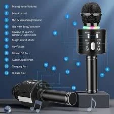 میکروفون و اسپیکر بلوتوث KTV / اسپیکر مهمانی / میکروفون خوانندگی بی سیم / میکروفون قابل حمل / اسپیکر سرگرمی / شارژ آسان / رنگ مشکی / سایز 28.60 طول - 11.6 عرض - 8.2 ارتفاع سانتی متر WT500G میکروفون و اسپیکر بلوتوث KTV / اسپیکر مهمانی / میکروفون خوانندگی بی سیم / میکروفون قابل حمل / اسپیکر سرگرمی / شارژ آسان / رنگ مشکی / سایز 28.60 طول - 11.6 عرض - 8.2 ارتفاع سانتی متر WT500G
