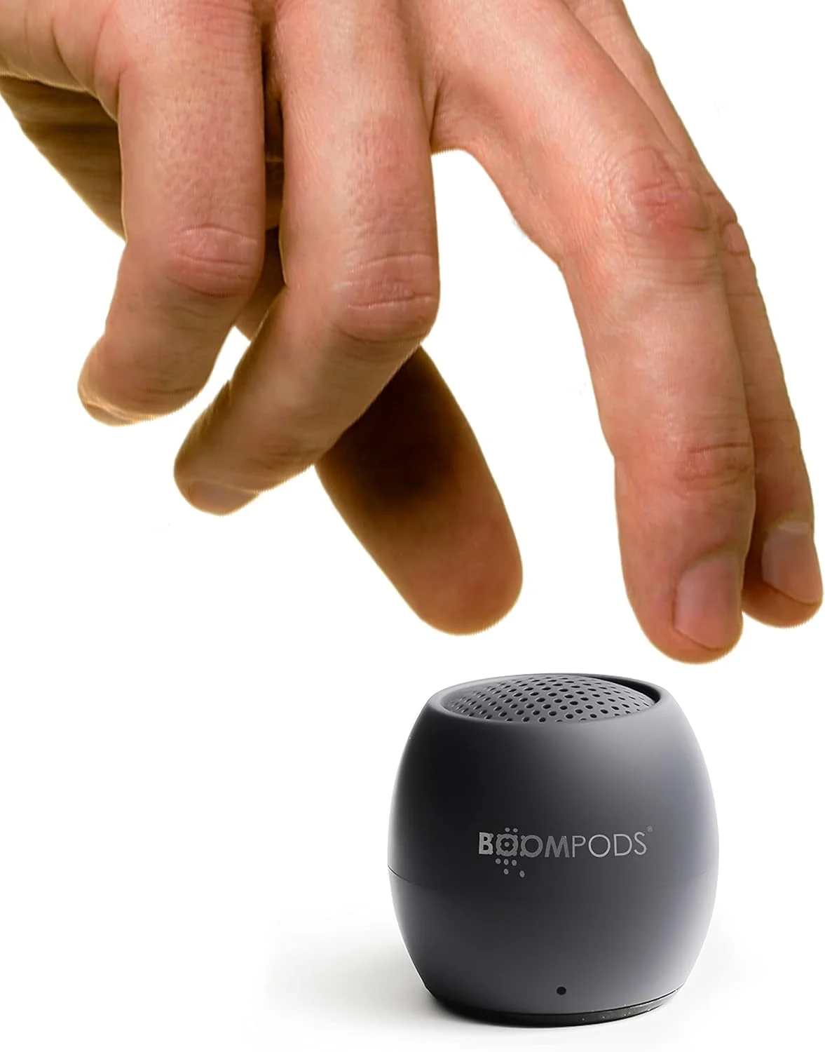 اسپیکر بلوتوثی کوچک Boompods Zero Talk Mini با Amazon Alexa داخلی، دستگاه های هوشمند - اسپیکر بی سیم کوچک ضد آب IPX6، 5 ساعت پخش، قابل حمل برای مسافرت، دوش حمام و آیفون، خاکستری