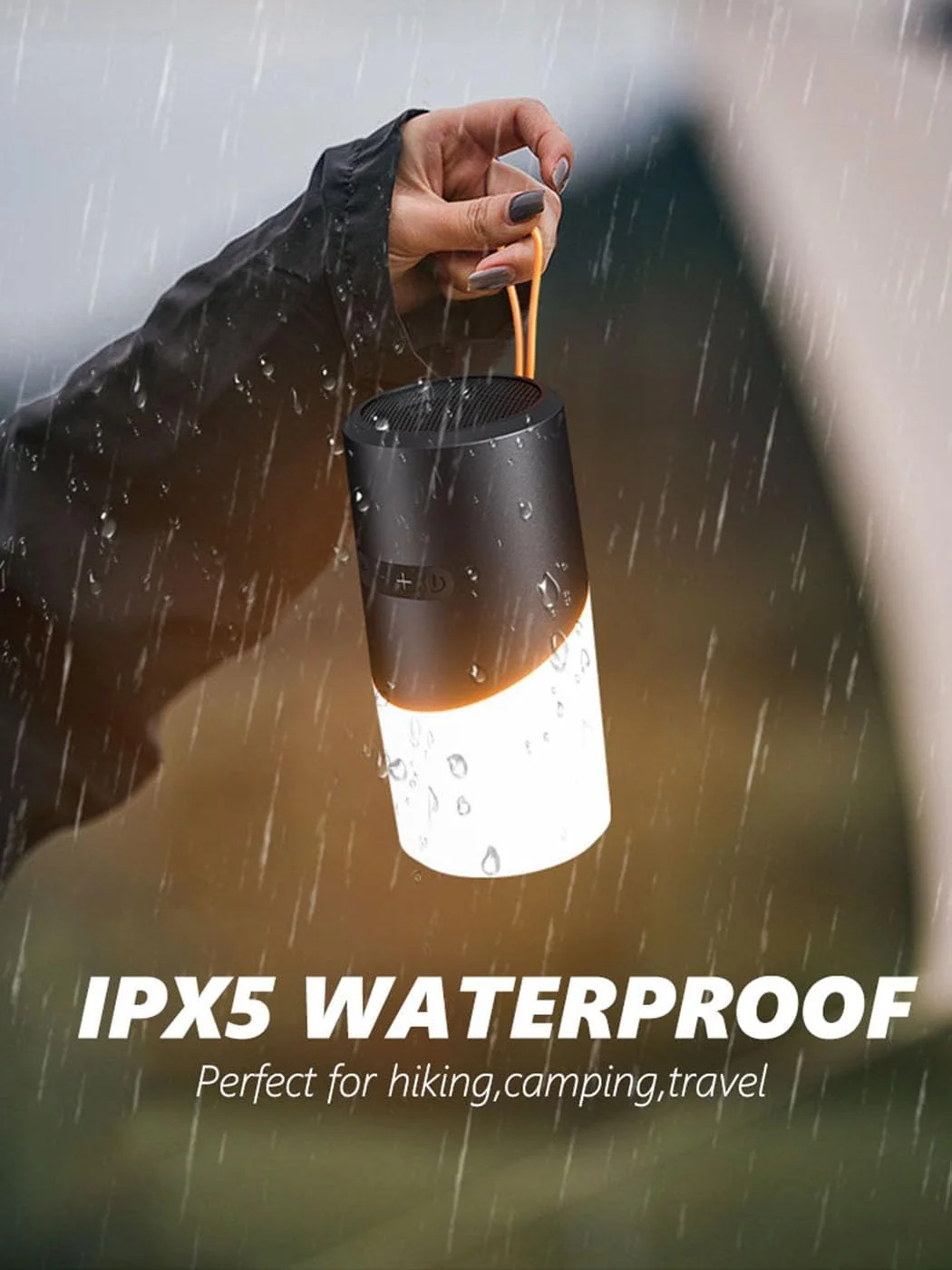 اسپیکر بلوتوثی، اسپیکرهای بی سیم قابل حمل با چراغ های ال ای دی RGB، بلوتوث 5.3، برد بلوتوث 10 متری، اسپیکر ضد آب IPX5 برای کمپینگ در فضای باز، منزل، حمام، تعطیلات، هدایای تولد برای مردان و زنان