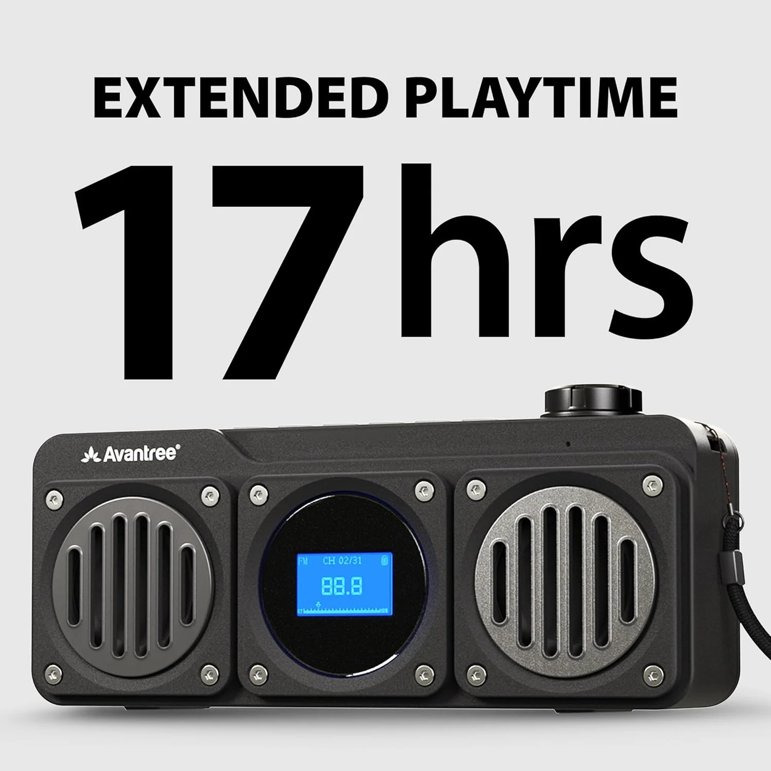 رادیو FM قابل حمل Avantree Boombyte با بلندگوی بلوتوث، دو بلندگو (14 وات)، صدای بلند، صدای استریو، اسلات کارت Micro SD، پورت USB، پخش کننده MP3 قابل شارژ 11 ساعته رادیو FM قابل حمل Avantree Boombyte با بلندگوی بلوتوث، دو بلندگو (14 وات)، صدای بلند، صدای استریو، اسلات کارت Micro SD، پورت USB، پخش کننده MP3 قابل شارژ 11 ساعته