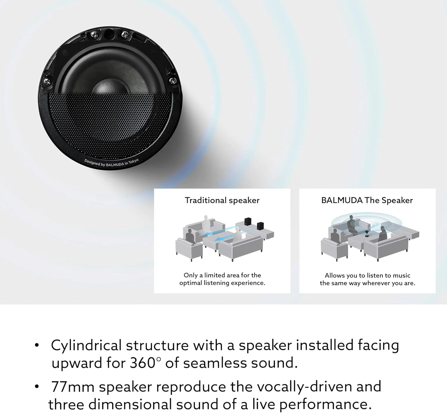 اسپیکر بلوتوث قابل حمل BALMUDA The Speaker | صدای کریستالی سه بعدی و نمایش نور LED | قابل شارژ | USB-C | 3 حالت نور: شمع، محیطی و ضرب | 7 ساعت پخش برای حس کنسرت زنده در خانه اسپیکر بلوتوث قابل حمل BALMUDA The Speaker | صدای کریستالی سه بعدی و نمایش نور LED | قابل شارژ | USB-C | 3 حالت نور: شمع، محیطی و ضرب | 7 ساعت پخش برای حس کنسرت زنده در خانه