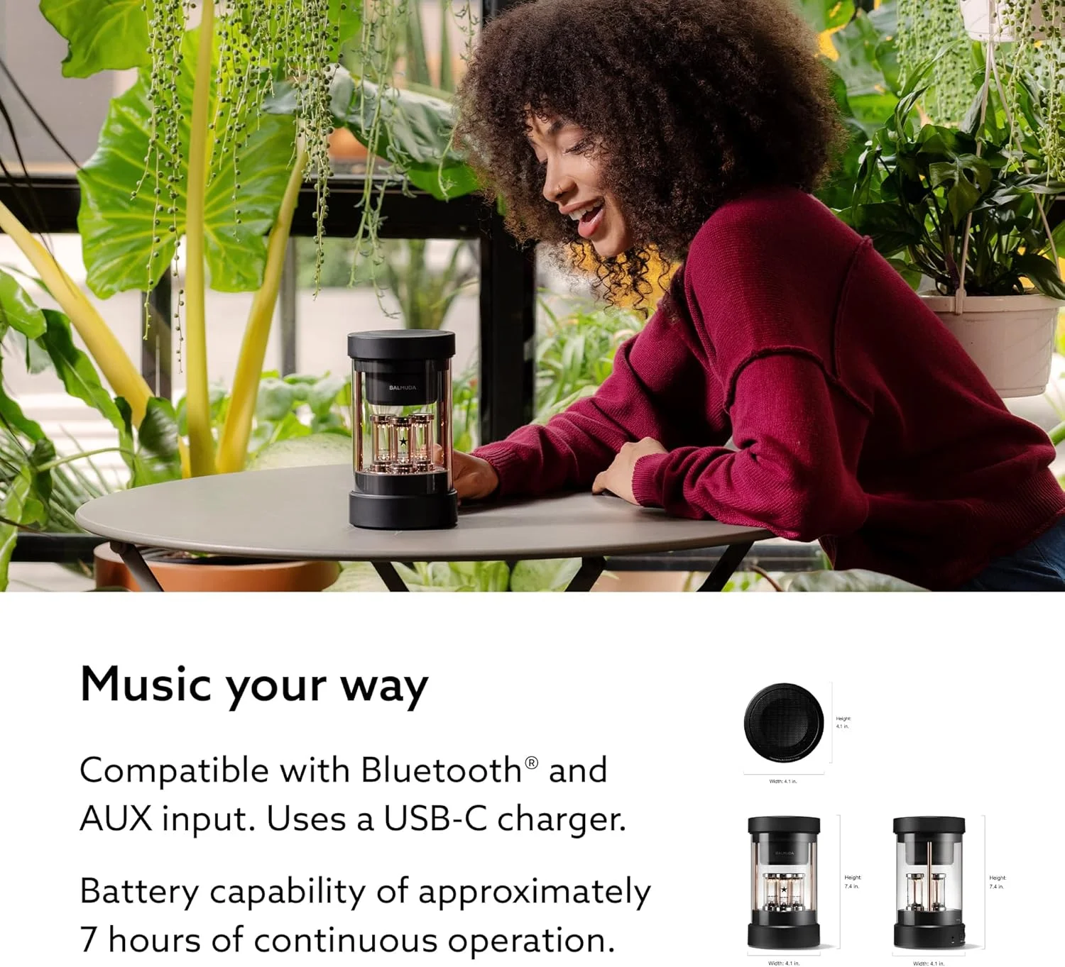 اسپیکر بلوتوث قابل حمل BALMUDA The Speaker | صدای کریستالی سه بعدی و نمایش نور LED | قابل شارژ | USB-C | 3 حالت نور: شمع، محیطی و ضرب | 7 ساعت پخش برای حس کنسرت زنده در خانه اسپیکر بلوتوث قابل حمل BALMUDA The Speaker | صدای کریستالی سه بعدی و نمایش نور LED | قابل شارژ | USB-C | 3 حالت نور: شمع، محیطی و ضرب | 7 ساعت پخش برای حس کنسرت زنده در خانه