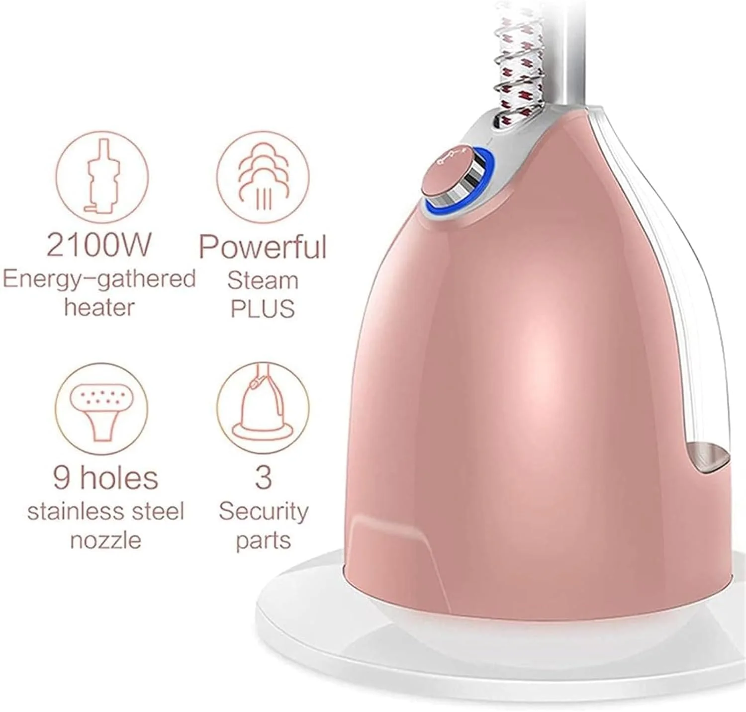 بخارگر دستی لباس، اتو بخار ایستاده و افقی، گرم شدن در 30 ثانیه و بخار قدرتمند 2100 وات پلاس، اتو بخار مسافرتی حرفه ای برای لباس