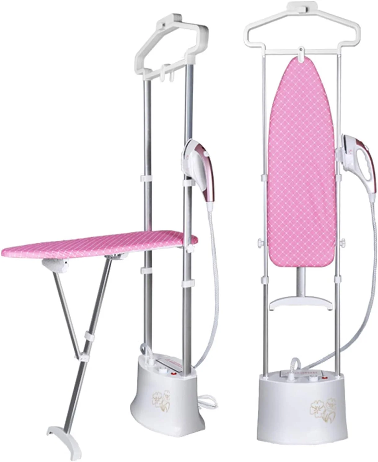 بخارگر عمودی لباس 1450 وات، بخارگر حرفه ای و سنگین لباس برای مصارف تجاری و خانگی، اتو بخار دستی لباس با میز اتو 81 سانتی متری