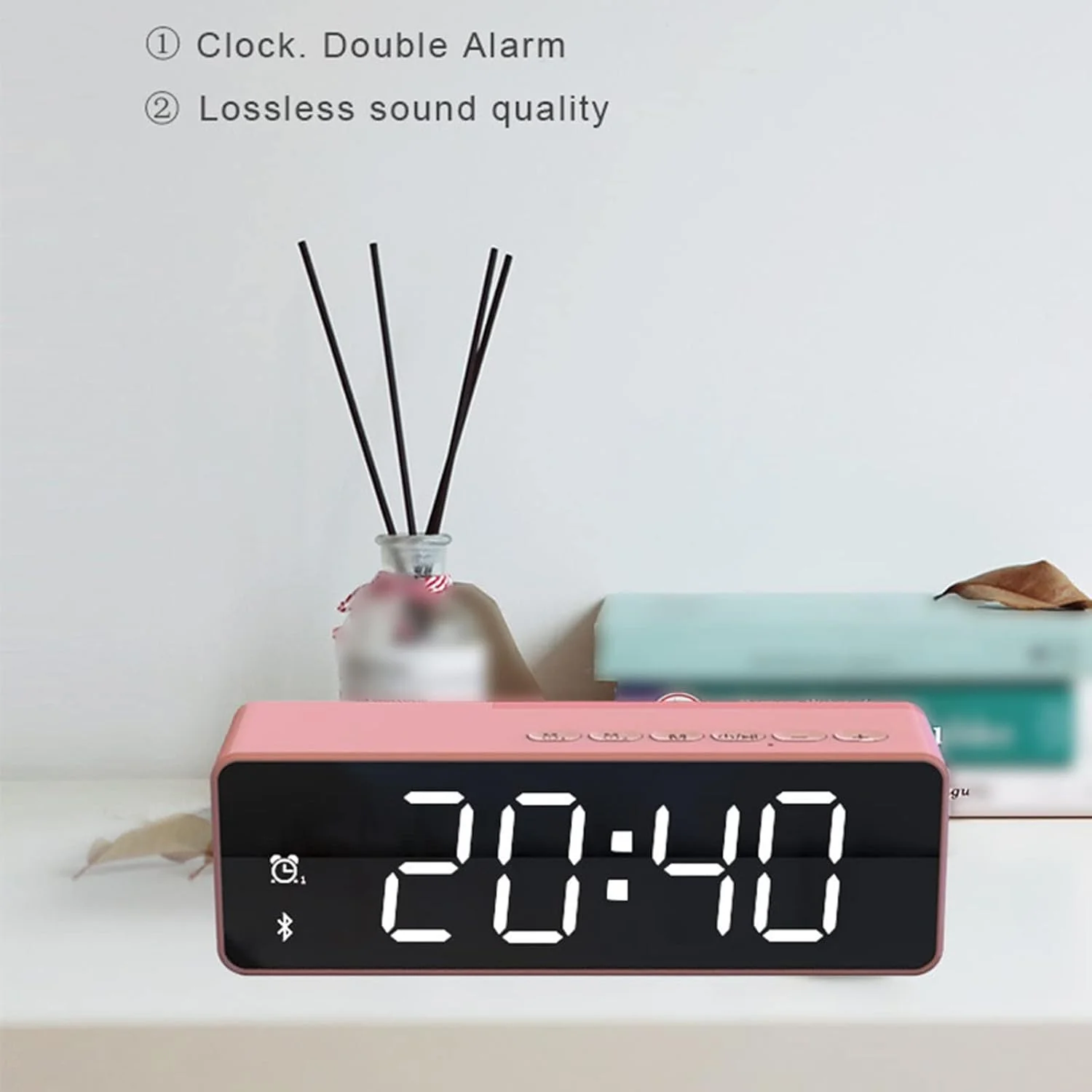 اسپیکر بلوتوثی بی سیم ZURBAA با صفحه نمایش، ساب ووفر کوچک قابل حمل استریو، پشتیبانی از TF AUX USB (رنگ: Hortel)