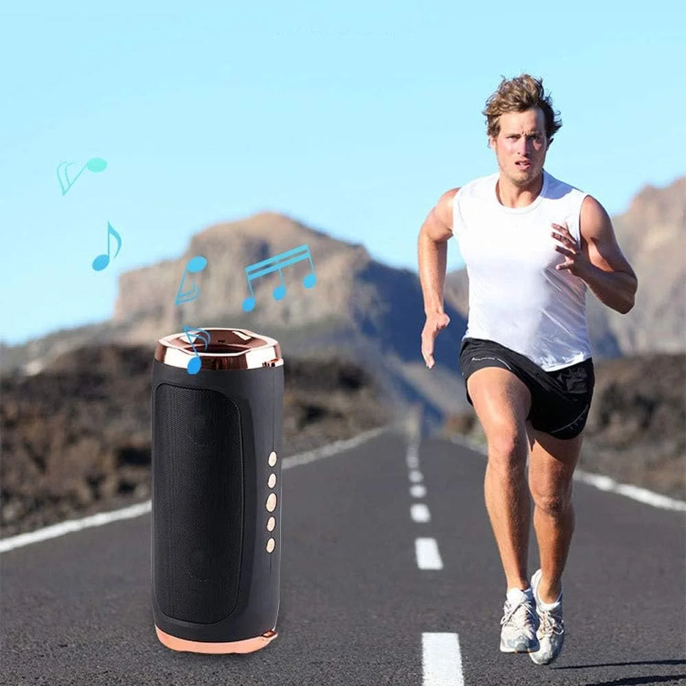 اسپیکر بلوتوثی بی سیم پرقدرت ZURBAA، ضد آب، استریو، بیس قوی، قابل حمل، مناسب فضای باز، ساب ووفر (رنگ: نقره ای)