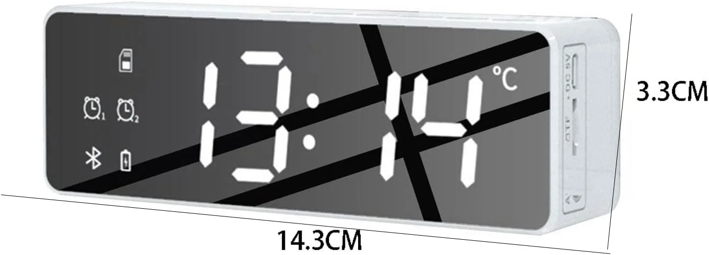 اسپیکر بلوتوثی بی سیم ZURBAA با صفحه نمایش، ساب ووفر کوچک قابل حمل استریو، پشتیبانی از TF AUX USB (رنگ: Hortel)