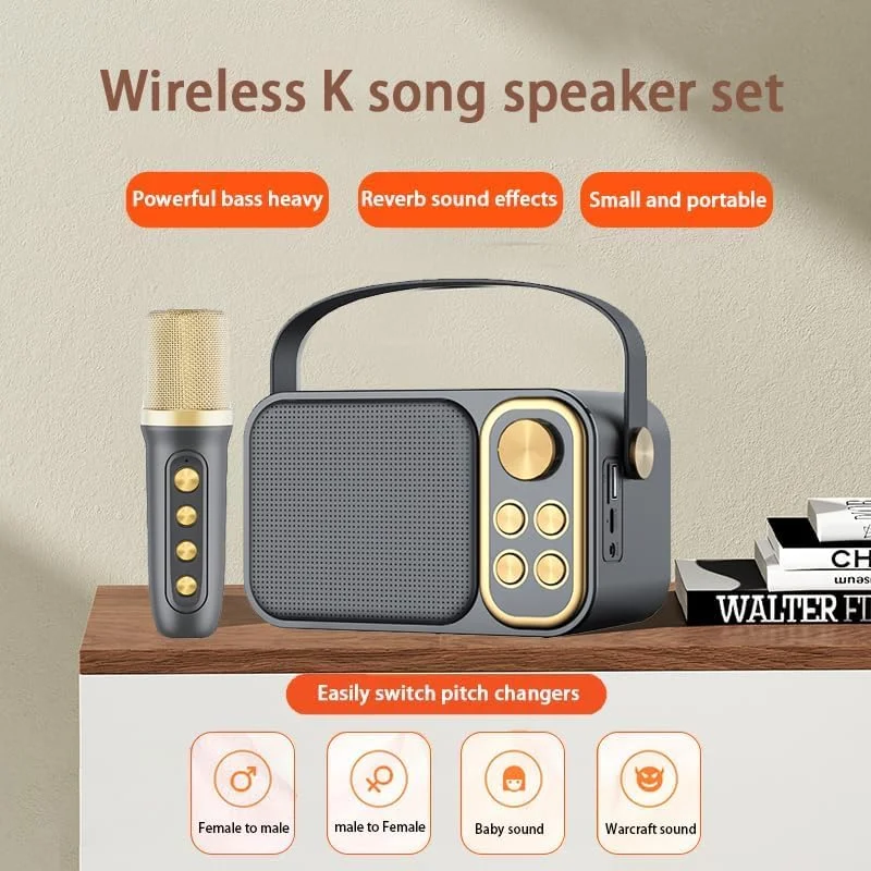 اسپیکر کارائوکه بی سیم با میکروفون برای بزرگسالان/کودکان، سیستم اسپیکر بلوتوث HIFI قابل حمل با قابلیت حذف صدا برای مهمانی خانگی، جلسه، عروسی مدل YS-103 (مشکی) اسپیکر کارائوکه بی سیم با میکروفون برای بزرگسالان/کودکان، سیستم اسپیکر بلوتوث HIFI قابل حمل با قابلیت حذف صدا برای مهمانی خانگی، جلسه، عروسی مدل YS-103 (مشکی)