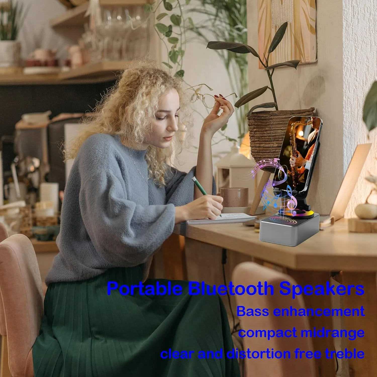 اسپیکر بلوتوثی XIAOBAOLU با پایه نگهدارنده تلفن همراه، مناسب برای استفاده در منزل و فضای باز، اسپیکر قابل حمل سازگار با آیفون/آیپد/سامسونگ گلکسی، خاکستری اسپیکر بلوتوثی XIAOBAOLU با پایه نگهدارنده تلفن همراه، مناسب برای استفاده در منزل و فضای باز، اسپیکر قابل حمل سازگار با آیفون/آیپد/سامسونگ گلکسی، خاکستری