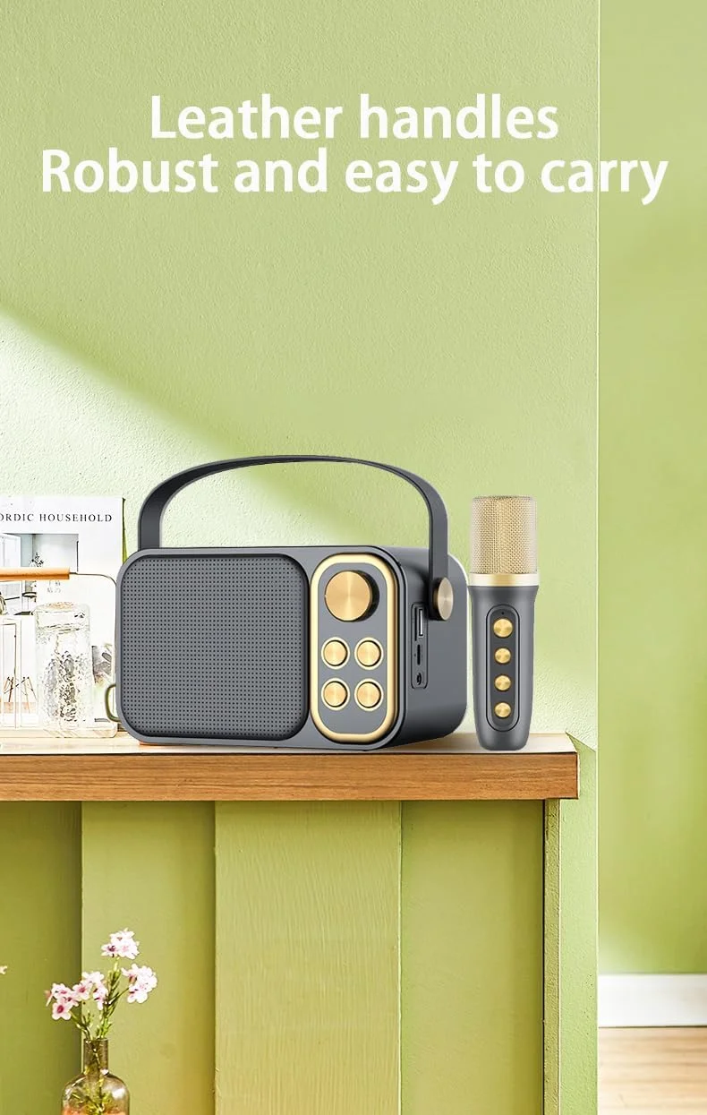 اسپیکر کارائوکه بی سیم با میکروفون برای بزرگسالان/کودکان، سیستم اسپیکر بلوتوث HIFI قابل حمل با قابلیت حذف صدا برای مهمانی خانگی، جلسه، عروسی مدل YS-103 (مشکی) اسپیکر کارائوکه بی سیم با میکروفون برای بزرگسالان/کودکان، سیستم اسپیکر بلوتوث HIFI قابل حمل با قابلیت حذف صدا برای مهمانی خانگی، جلسه، عروسی مدل YS-103 (مشکی)