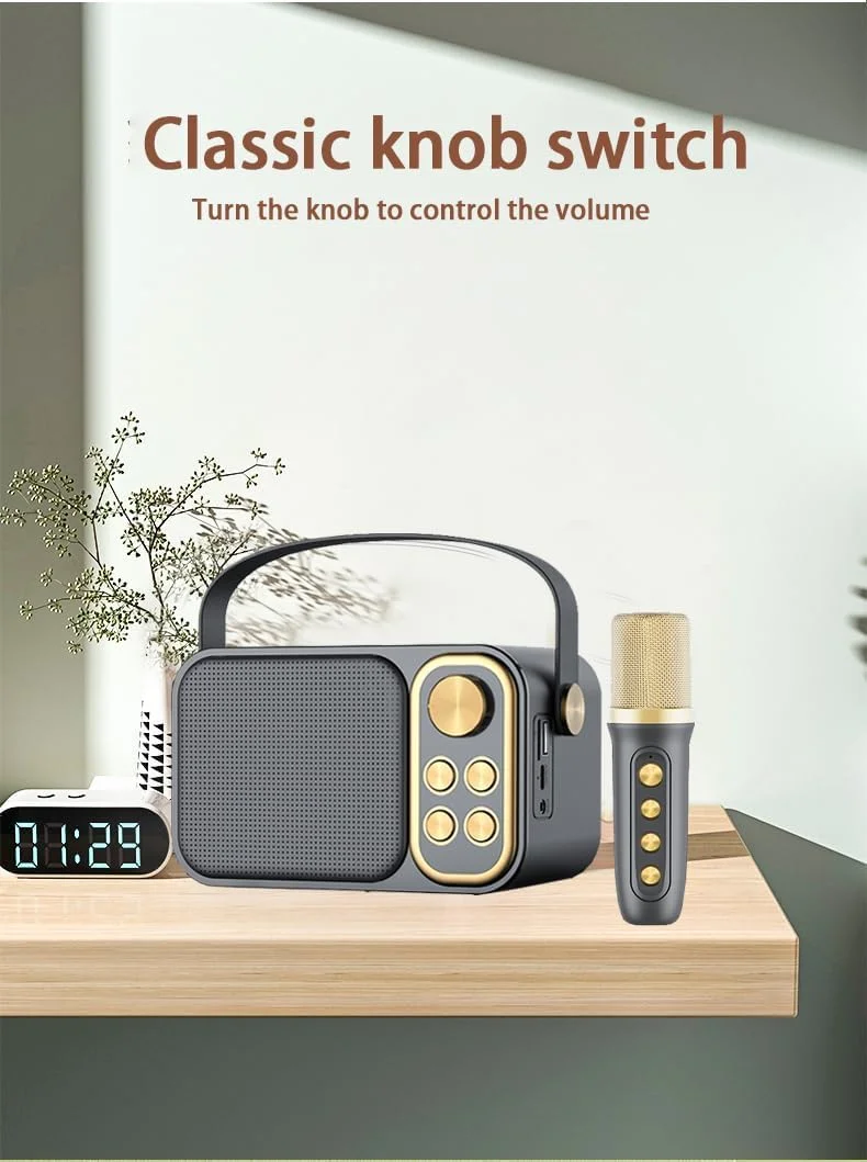 اسپیکر کارائوکه بی سیم با میکروفون برای بزرگسالان/کودکان، سیستم اسپیکر بلوتوث HIFI قابل حمل با قابلیت حذف صدا برای مهمانی خانگی، جلسه، عروسی مدل YS-103 (مشکی) اسپیکر کارائوکه بی سیم با میکروفون برای بزرگسالان/کودکان، سیستم اسپیکر بلوتوث HIFI قابل حمل با قابلیت حذف صدا برای مهمانی خانگی، جلسه، عروسی مدل YS-103 (مشکی)