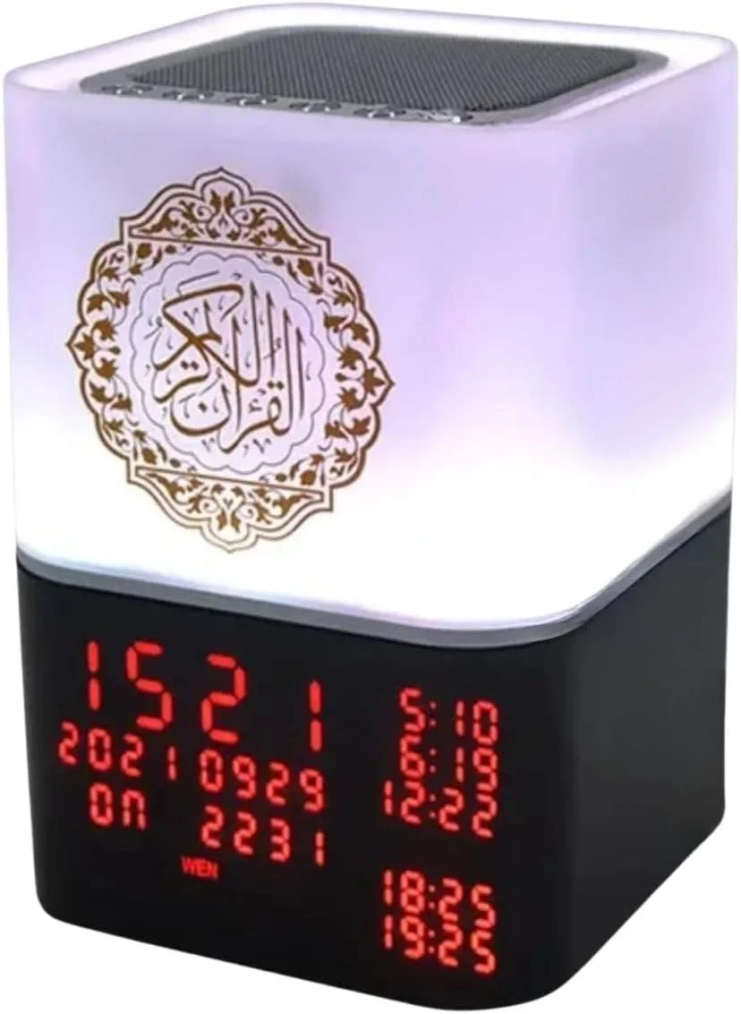 چراغ لمسی سخنگوی قرآن SQ-229 – چراغ لمسی LED با صدای قرآن، ساعت اذان، بلوتوث/MP3، حافظه 8 گیگابایتی، تلاوت چند زبانه و کنترل از راه دور/برنامه چراغ لمسی سخنگوی قرآن SQ-229 – چراغ لمسی LED با صدای قرآن، ساعت اذان، بلوتوث/MP3، حافظه 8 گیگابایتی، تلاوت چند زبانه و کنترل از راه دور/برنامه
