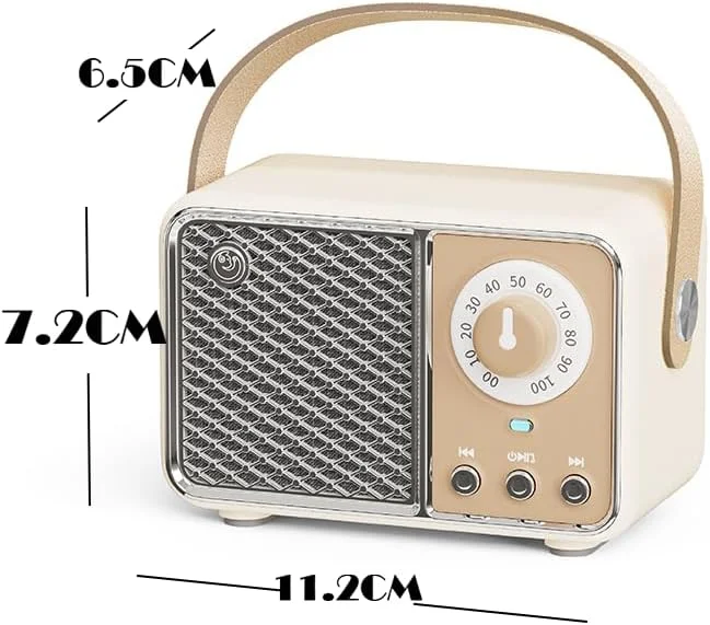 اسپیکر بلوتوث رترو Tazweeq، دکوراسیون وینتیج، اسپیکر قابل حمل و زیبا، اسپیکر دکوری بی سیم، برای دفتر، آشپزخانه، میز، اتاق خواب، فضای باز، پشتیبانی از کارت TF/AUX (لیمویی)