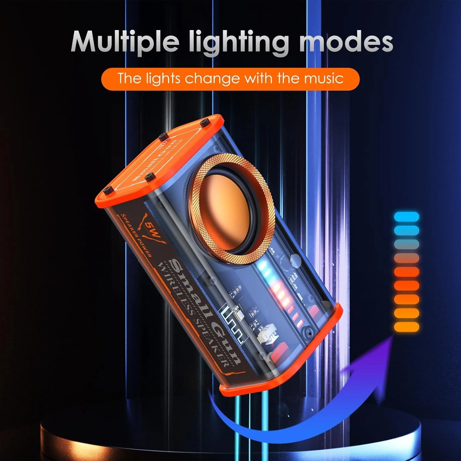 اسپیکر بلوتوثی بیسیم شفاف، اسپیکر مینی قابل حمل، با چراغهای رنگارنگ LED، صدای استریو TWS، اسپیکرهای کوچک برای دفتر، مهمانی، کمپینگ، دوش، خانه، مسافرت، برای هر سالگرد (1 عدد) اسپیکر بلوتوثی بیسیم شفاف، اسپیکر مینی قابل حمل، با چراغهای رنگارنگ LED، صدای استریو TWS، اسپیکرهای کوچک برای دفتر، مهمانی، کمپینگ، دوش، خانه، مسافرت، برای هر سالگرد (1 عدد)