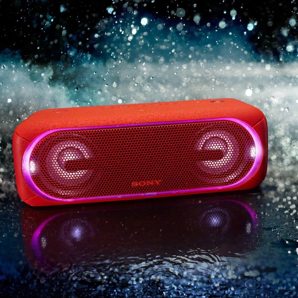 اسپیکر بی سیم قابل حمل سونی XB40 با بلوتوث و چراغ های بلندگو، قرمز