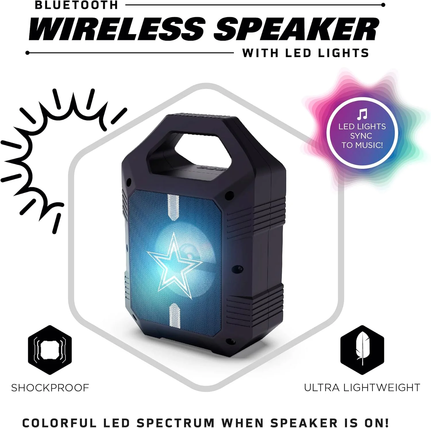 اسپیکر بلوتوثی بیسیم ShockBox XL گروه Prime Brands NFL، مناسب برای همه اسپیکر بلوتوثی بیسیم ShockBox XL گروه Prime Brands NFL، مناسب برای همه