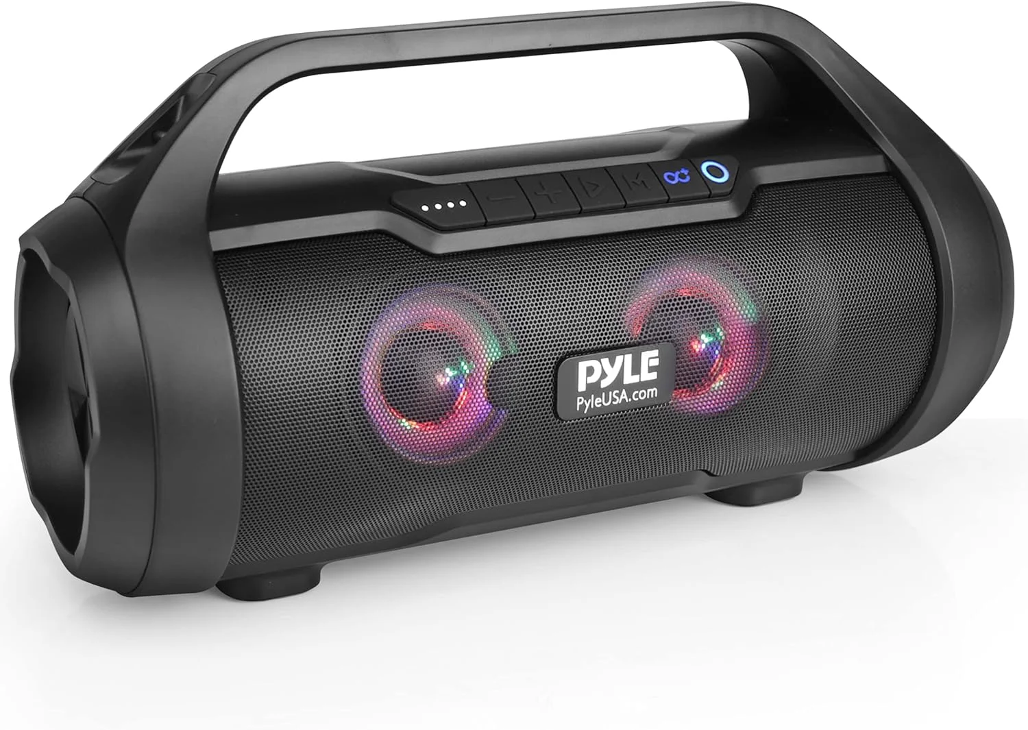 اسپیکر بوم باکس بلوتوثی بی سیم قابل حمل Pyle - سیستم استریو قدرتمند 500 واتی با ورودی AUX/USB/SD/رادیو FM، ساب ووفر 3 اینچی، کنترل صدا - PBMWP185