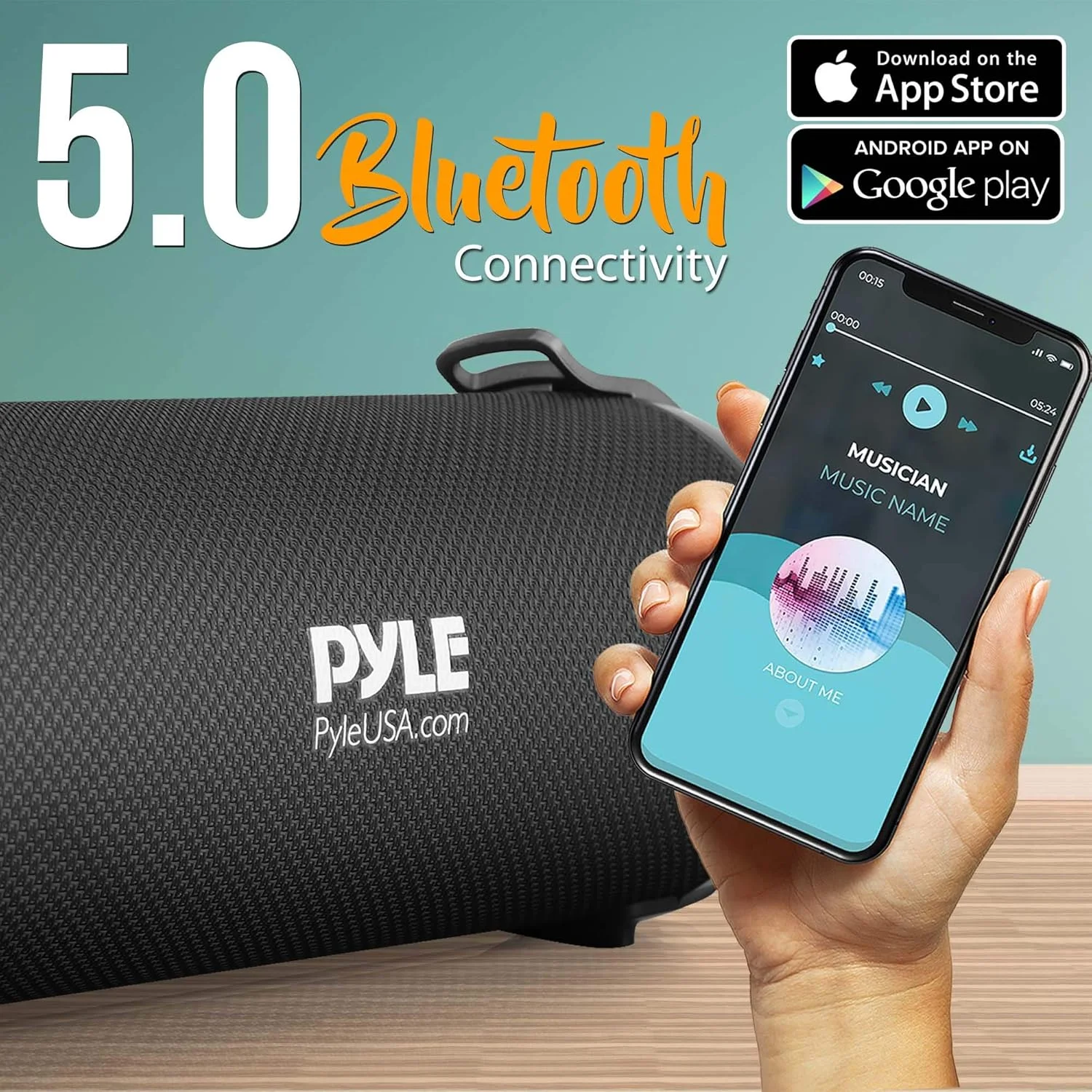 اسپیکر بلوتوثی قابل حمل Pyle - سیستم استریو قدرتمند 100 واتی با ورودی AUX، پورت MP3/USB/SD، رادیو FM و توییتر 2.5 اینچی مدل PBMSPG3BK اسپیکر بلوتوثی قابل حمل Pyle - سیستم استریو قدرتمند 100 واتی با ورودی AUX، پورت MP3/USB/SD، رادیو FM و توییتر 2.5 اینچی مدل PBMSPG3BK