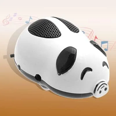 اسپیکرهای USB خوک سفید خندان Ruilogod با باتری قابل شارژ