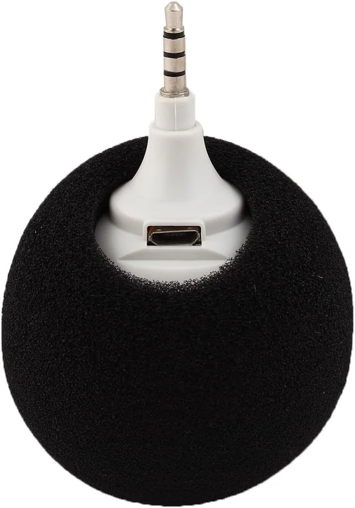 اسپیکر موزیک توپی شکل کوچک قابل حمل Ruilogod مشکی برای لپ تاپ، کامپیوتر و تلفن