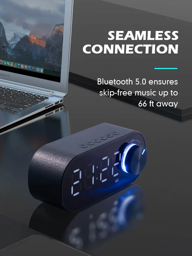 اسپیکر بلوتوث قابل حمل PowerPro G22 با صدای استریو HD 360 درجه و بیس فوق العاده، دارای ساعت زنگ دار دیجیتال، نمایشگر LED، چراغ شب، پشتیبانی از کابل AUX و شارژ USB برای مسافرت و استفاده در فضای باز (سفید) اسپیکر بلوتوث قابل حمل PowerPro G22 با صدای استریو HD 360 درجه و بیس فوق العاده، دارای ساعت زنگ دار دیجیتال، نمایشگر LED، چراغ شب، پشتیبانی از کابل AUX و شارژ USB برای مسافرت و استفاده در فضای باز (سفید)