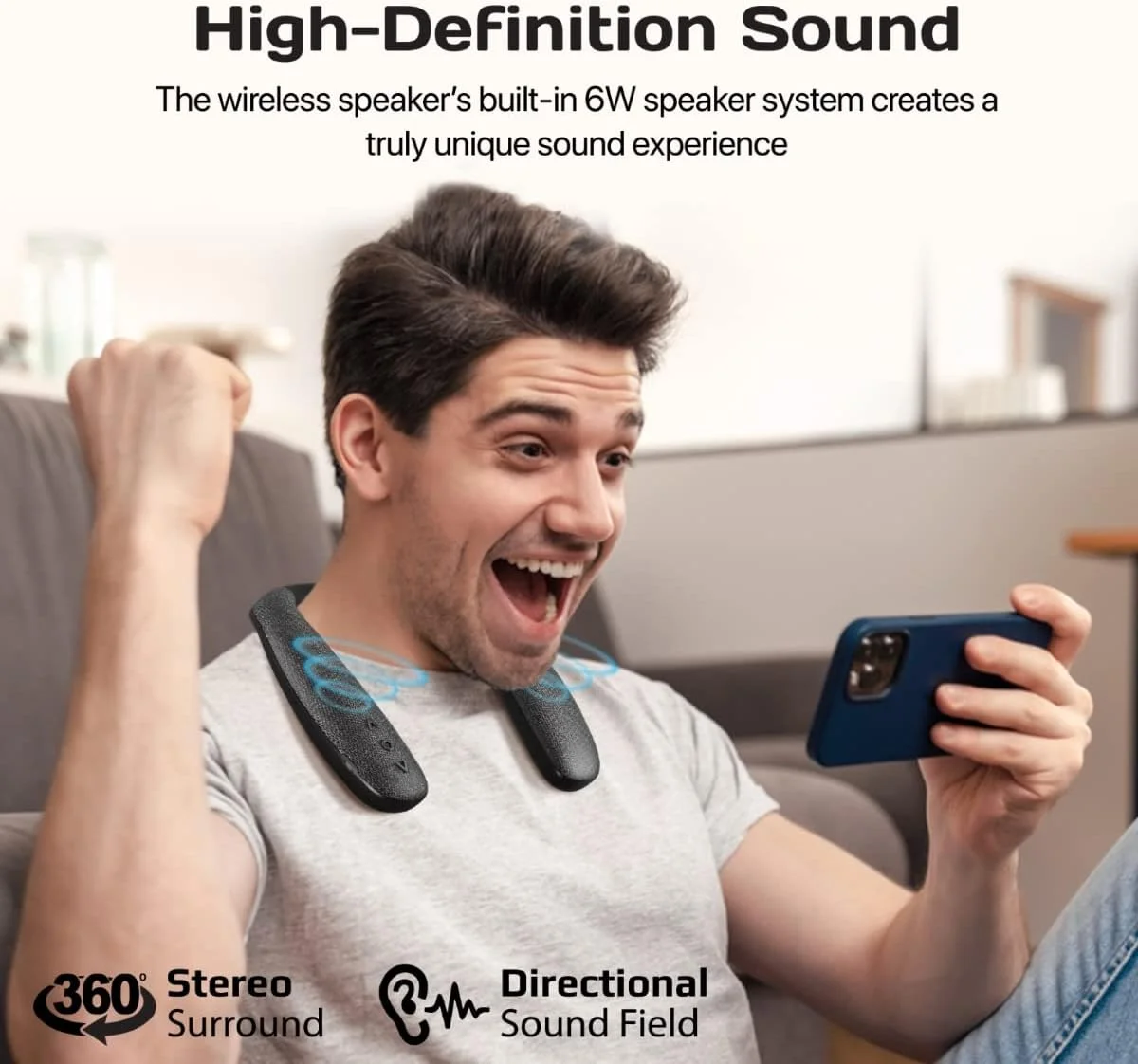 اسپیکر بلوتوث گردنی پرومیت مدل Hook، اسپیکر بی سیم پوشیدنی 6 واتی HD با صدای 360 درجه، 9 ساعت پخش مداوم، طراحی سبک و قابل حمل و پشتیبانی از تماس هندزفری برای آیفون 14، گلکسی S25 و هوک اسپیکر بلوتوث گردنی پرومیت مدل Hook، اسپیکر بی سیم پوشیدنی 6 واتی HD با صدای 360 درجه، 9 ساعت پخش مداوم، طراحی سبک و قابل حمل و پشتیبانی از تماس هندزفری برای آیفون 14، گلکسی S25 و هوک