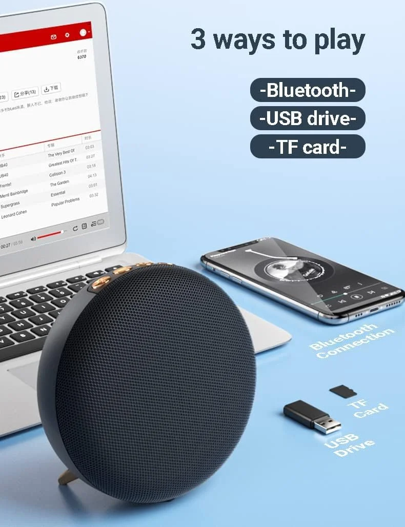 اسپیکر بلوتوثی قابل حمل PowerPro، استریو HD 360 درجه، سوپر باس، چراغ شب، قابل شارژ USB برای مسافرت و فضای باز (آبی) اسپیکر بلوتوثی قابل حمل PowerPro، استریو HD 360 درجه، سوپر باس، چراغ شب، قابل شارژ USB برای مسافرت و فضای باز (آبی)