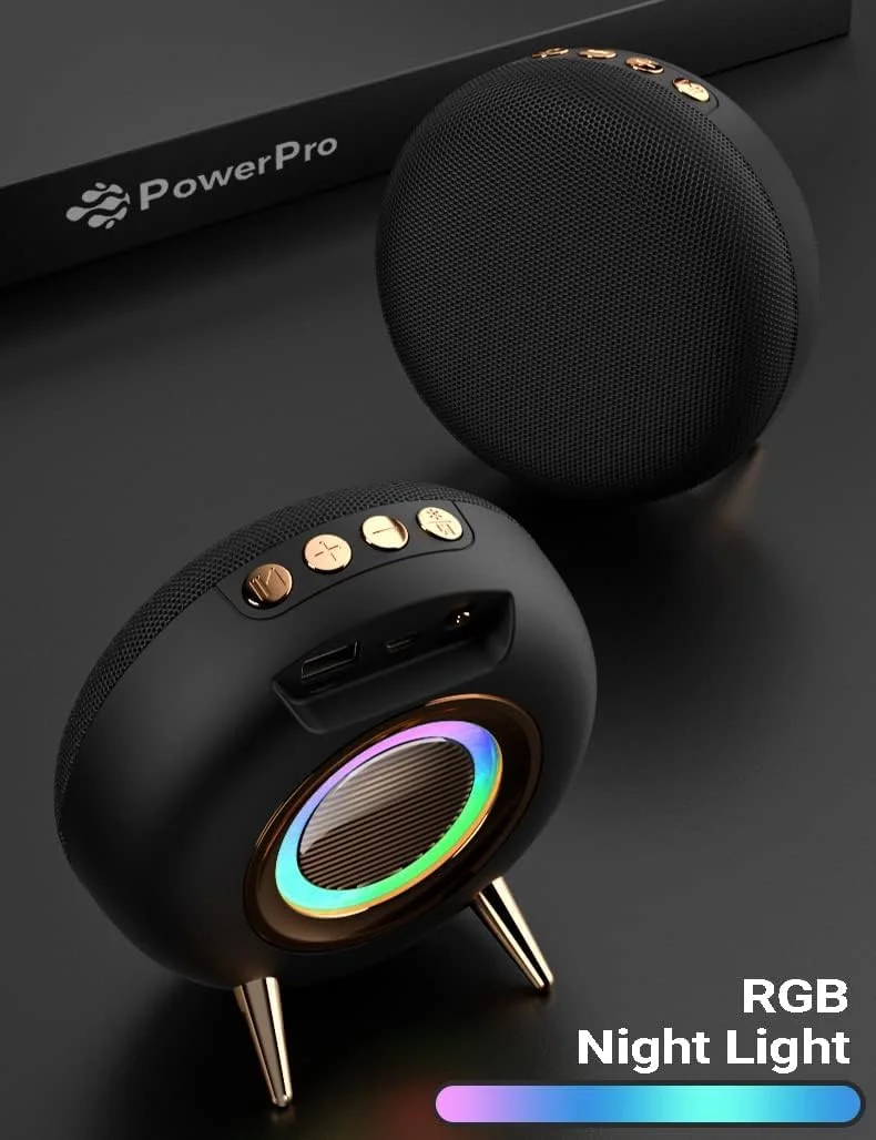 اسپیکر بلوتوثی قابل حمل PowerPro، استریو HD 360 درجه، سوپر باس، چراغ شب، قابل شارژ USB برای مسافرت و فضای باز (آبی) اسپیکر بلوتوثی قابل حمل PowerPro، استریو HD 360 درجه، سوپر باس، چراغ شب، قابل شارژ USB برای مسافرت و فضای باز (آبی)