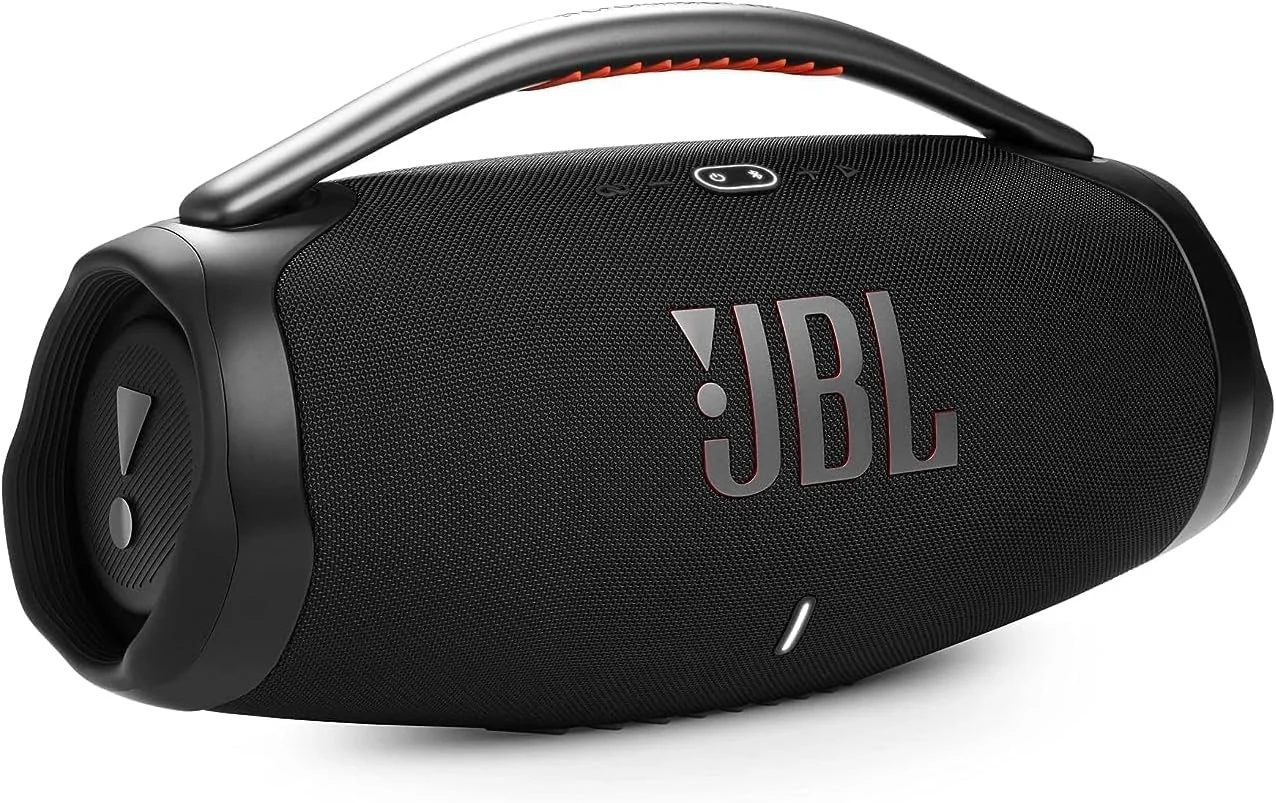اسپیکر قابل حمل JBL Boombox 3، صدای حرفه ای امضای عظیم، بیس هیولایی، باتری 24 ساعته، ضد گرد و غبار و ضد آب IP67، دارای Partyboost، دسته گریپ، پخش بلوتوث - مشکی، JBLBOOMBOX3BLKUK اسپیکر قابل حمل JBL Boombox 3، صدای حرفه ای امضای عظیم، بیس هیولایی، باتری 24 ساعته، ضد گرد و غبار و ضد آب IP67، دارای Partyboost، دسته گریپ، پخش بلوتوث - مشکی، JBLBOOMBOX3BLKUK