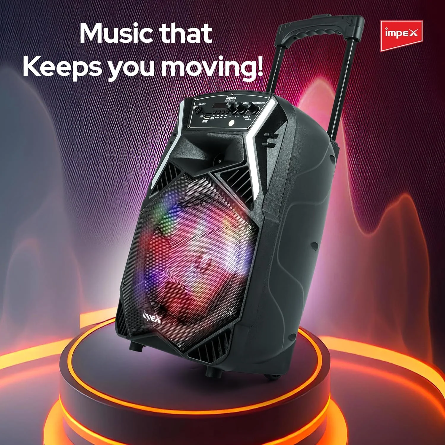 اسپیکر چرخدار قابل حمل چند رسانه ای ایمپکس مدل Ts 25B با توان 800 وات (PMPO) به همراه USB/SD/TF/رادیو FM/AUX/ریموت/بلوتوث/میکروفون بی سیم و عملکرد نور DJ LED (مشکی) اسپیکر چرخدار قابل حمل چند رسانه ای ایمپکس مدل Ts 25B با توان 800 وات (PMPO) به همراه USB/SD/TF/رادیو FM/AUX/ریموت/بلوتوث/میکروفون بی سیم و عملکرد نور DJ LED (مشکی)