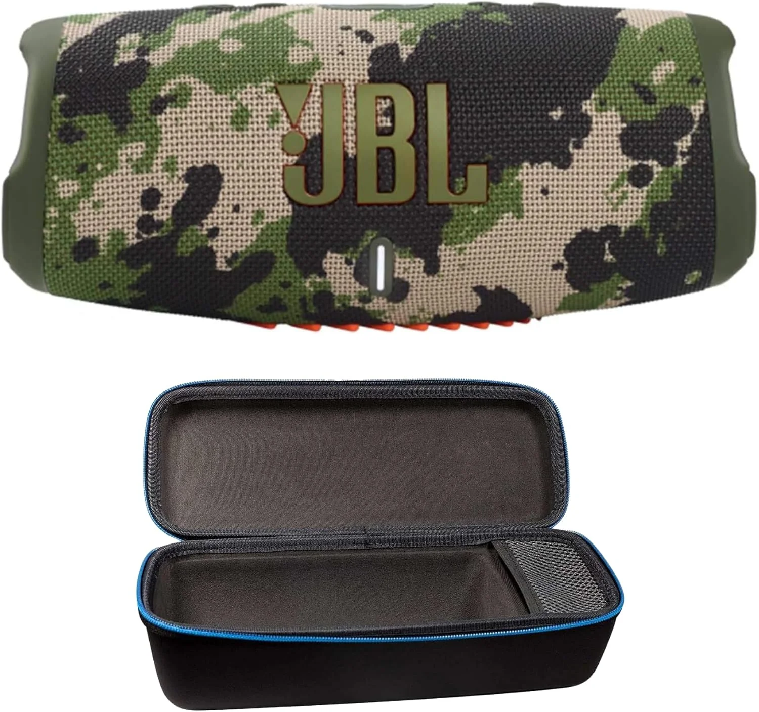 اسپیکر بلوتوثی بی سیم قابل حمل و ضد آب JBL Charge 5 به همراه کیف محافظ هارد شل divvi! - طرح ارتشی اسپیکر بلوتوثی بی سیم قابل حمل و ضد آب JBL Charge 5 به همراه کیف محافظ هارد شل divvi! - طرح ارتشی