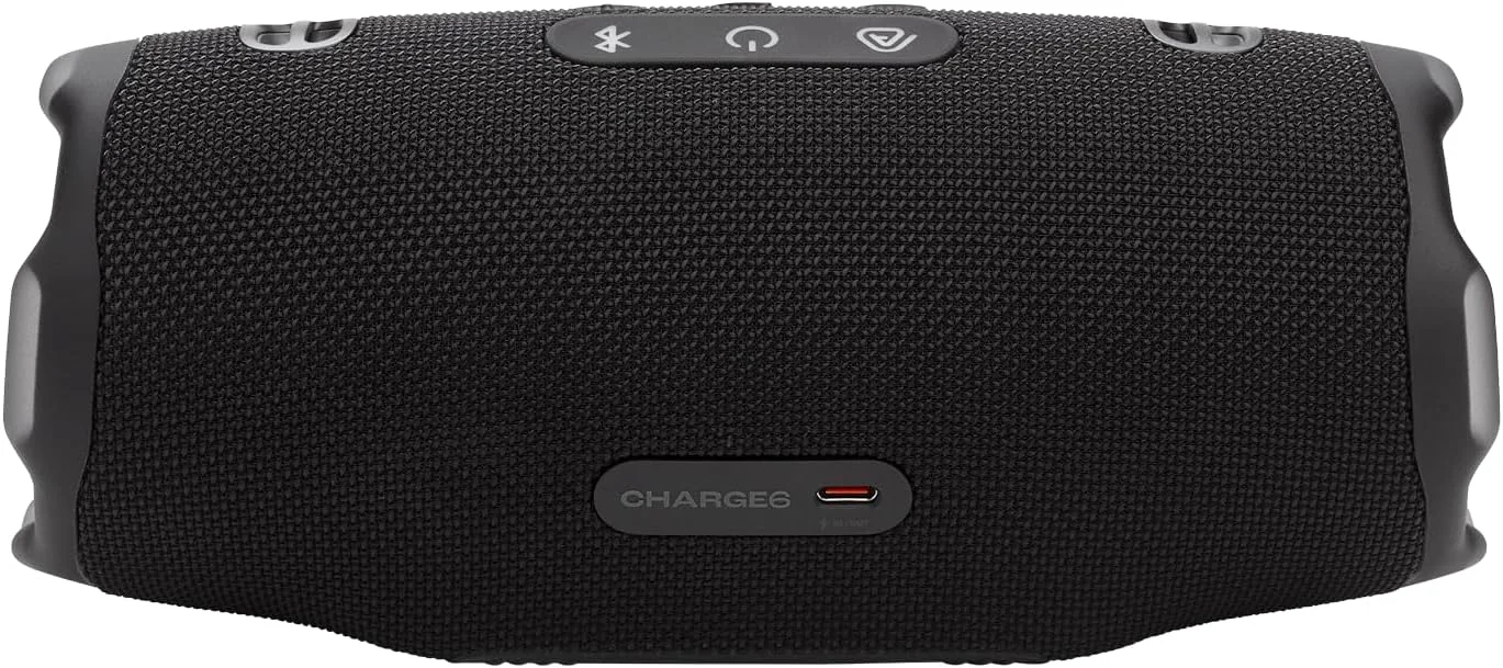 JBL Charge 6 – اسپیکر بلوتوثی قابل حمل ضد آب با پاوربانک و Auracast، 28 ساعت پخش، شارژ سریع، طراحی مقاوم در برابر افتادن، صدای قدرتمند – مشکی. JBL Charge 6 – اسپیکر بلوتوثی قابل حمل ضد آب با پاوربانک و Auracast، 28 ساعت پخش، شارژ سریع، طراحی مقاوم در برابر افتادن، صدای قدرتمند – مشکی.