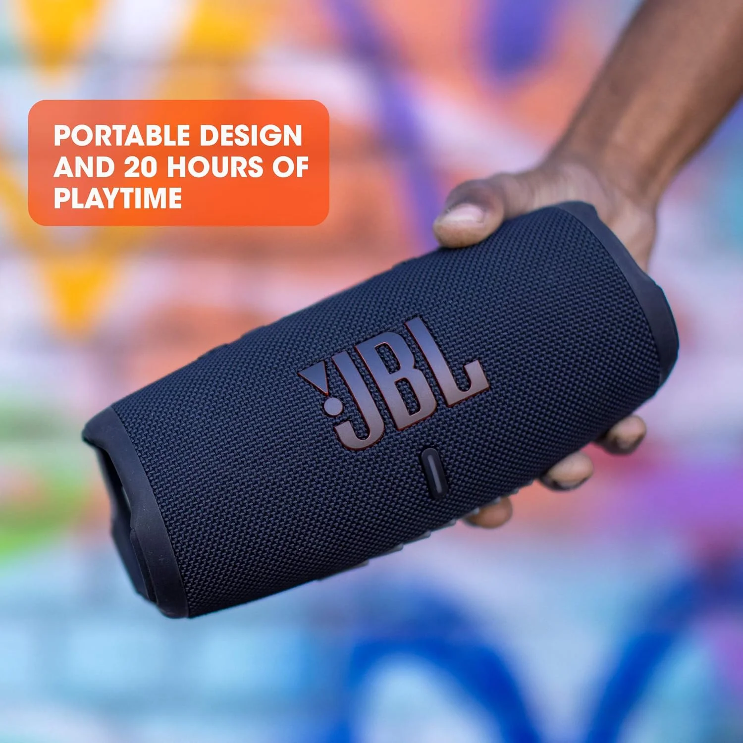 اسپیکر بلوتوثی قابل حمل JBL CHARGE 5 - ضد آب (IP67) با پاوربانک خروجی USB، 20 ساعت پخش موسیقی، JBL Partyboost (Squad)
