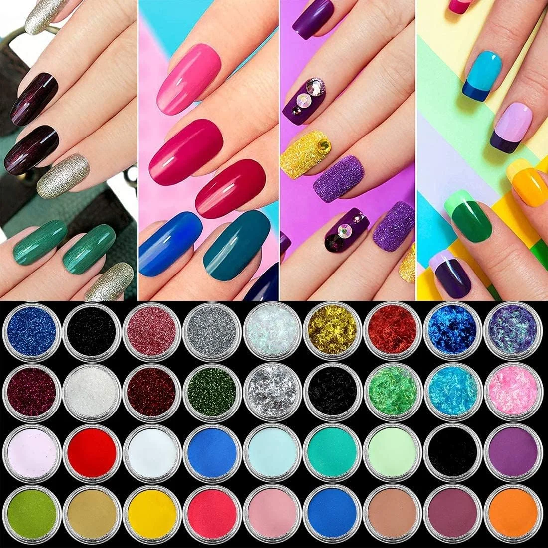 ست ناخن اکریلیک Hotolove - پودر 42 رنگ، مونومر مایع، 32 ابزار پایه، چسب، 500 عدد تیپ - ست کامل DIY ست ناخن اکریلیک Hotolove - پودر 42 رنگ، مونومر مایع، 32 ابزار پایه، چسب، 500 عدد تیپ - ست کامل DIY