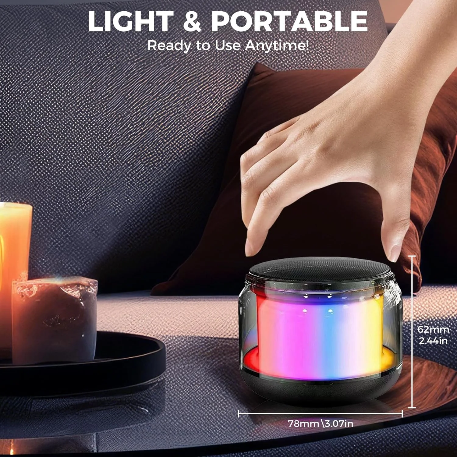 اسپیکر بلوتوثی قابل حمل، مینی اسپیکر بی سیم بلوتوث 5.0 اسپیکر فضای باز با نور RGB LED، جفت شدن دوگانه TWS، پشتیبانی از پخش کارت TF، مهمانی، کمپینگ، مسافرت (چند رنگی) اسپیکر بلوتوثی قابل حمل، مینی اسپیکر بی سیم بلوتوث 5.0 اسپیکر فضای باز با نور RGB LED، جفت شدن دوگانه TWS، پشتیبانی از پخش کارت TF، مهمانی، کمپینگ، مسافرت (چند رنگی)