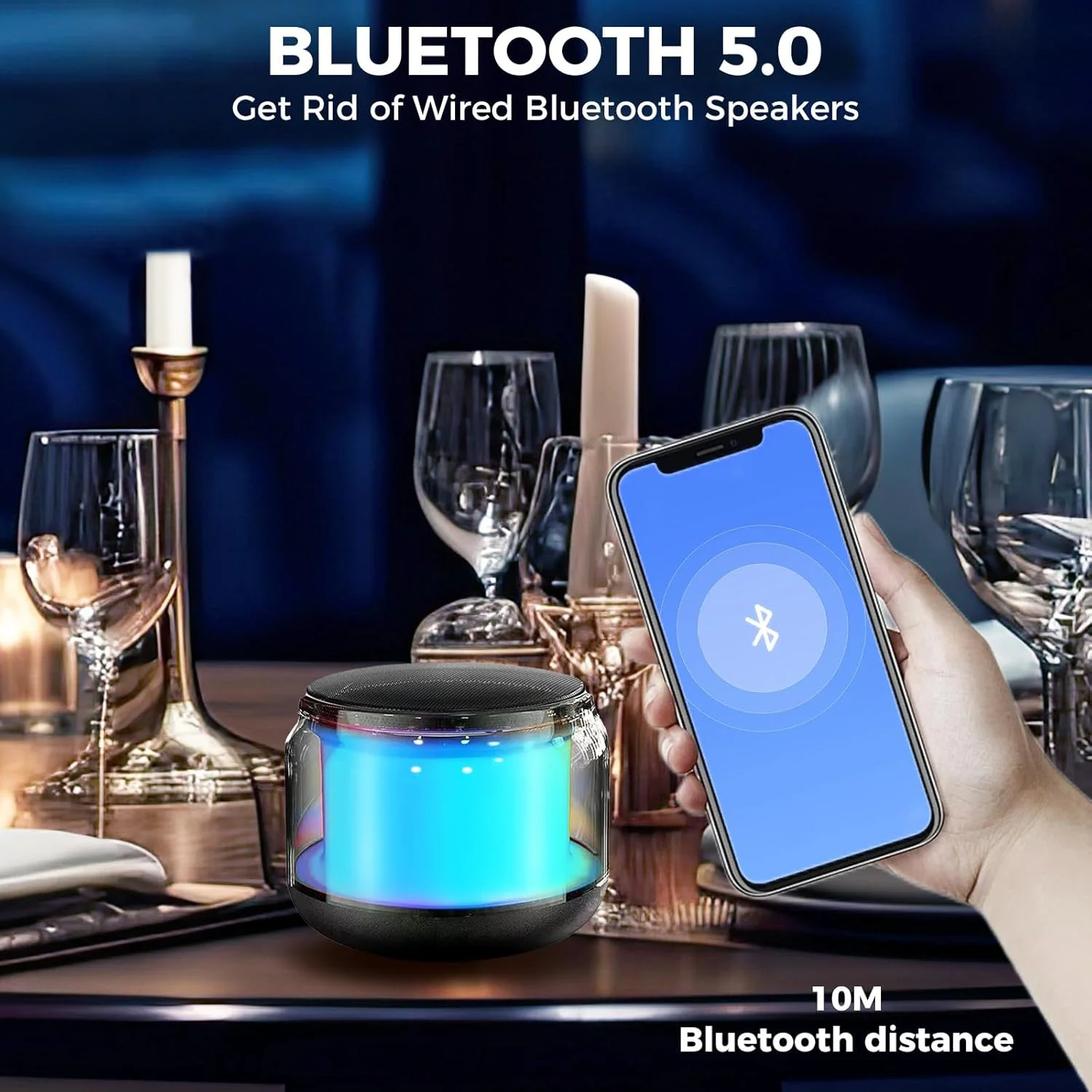 اسپیکر بلوتوثی قابل حمل، مینی اسپیکر بی سیم بلوتوث 5.0 اسپیکر فضای باز با نور RGB LED، جفت شدن دوگانه TWS، پشتیبانی از پخش کارت TF، مهمانی، کمپینگ، مسافرت (چند رنگی) اسپیکر بلوتوثی قابل حمل، مینی اسپیکر بی سیم بلوتوث 5.0 اسپیکر فضای باز با نور RGB LED، جفت شدن دوگانه TWS، پشتیبانی از پخش کارت TF، مهمانی، کمپینگ، مسافرت (چند رنگی)