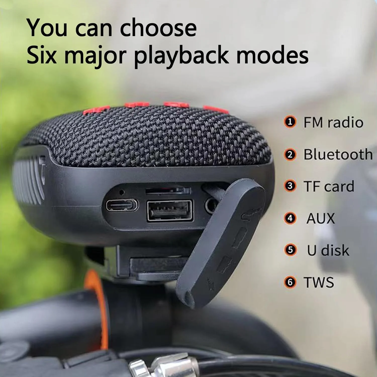 اسپیکر بلوتوث قابل حمل، اسپیکر برای دوچرخه، مینی اسپیکر ضد آب و ضد گرد و غبار IPX 5، بلوتوث 5.3 و 3 ساعت پخش، اسپیکر بی سیم دوچرخه با صدای بلند برای سواری، پیاده روی و کمپینگ