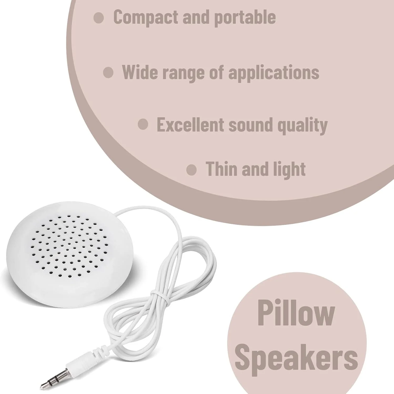 اسپیکر بالشتی، مینی اسپیکر استریو با پلاگین 3.5 میلی متری، اسپیکر بالشتی استریو سبک و قابل حمل برای تلفن همراه، MP3، MP4، پخش کننده های CD، از موسیقی زیبا بدون مزاحمت برای دیگران لذت ببرید.