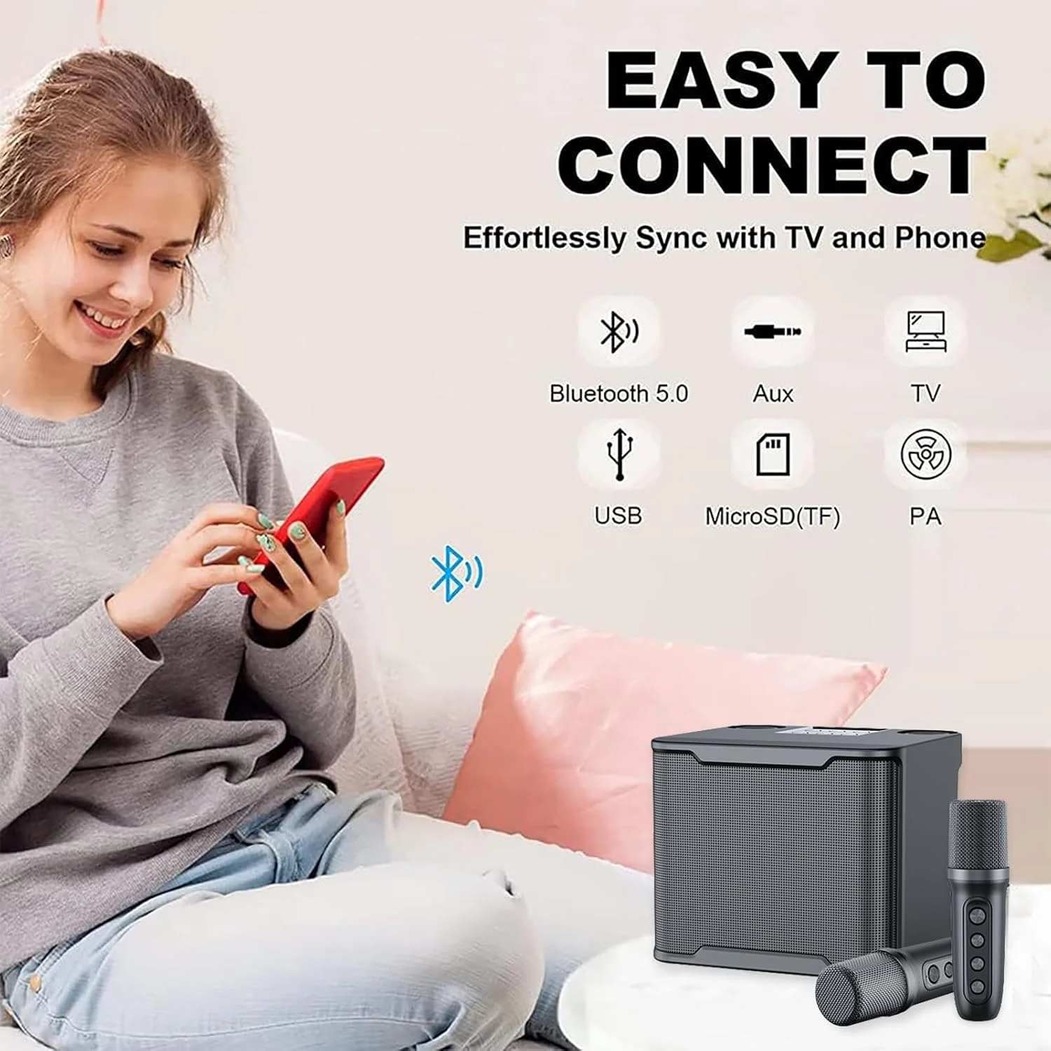 اسپیکر بلوتوث قابل حمل با مجموعه 2 میکروفون بی سیم، اسپیکر بلوتوث رترو با دستگاه کارائوکه خانگی، دستگاه اسپیکر میکروفون کارائوکه دستی قابل حمل برای مهمانی تولد خانگی کودکان و بزرگسالان اسپیکر بلوتوث قابل حمل با مجموعه 2 میکروفون بی سیم، اسپیکر بلوتوث رترو با دستگاه کارائوکه خانگی، دستگاه اسپیکر میکروفون کارائوکه دستی قابل حمل برای مهمانی تولد خانگی کودکان و بزرگسالان