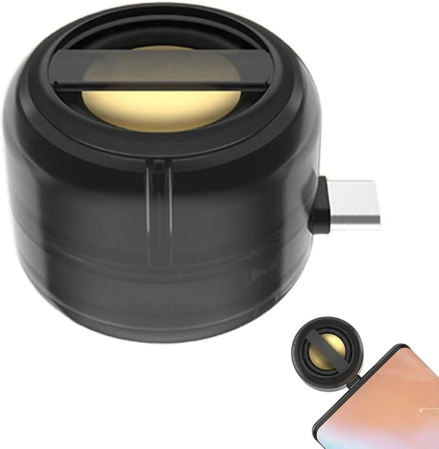 تقویت کننده صدای قابل حمل 5X – اتصال آسان برای موسیقی/تماس، تقویت کننده صدای تلفن همراه با پورت 3.5 میلی متری/Type-C برای تلفن های هوشمند، تبلت و لپ تاپ (1 عدد مشکی، Type-C)