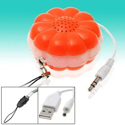 اسپیکر نارنجی 3.5 میلی متری جعبه صدا برای MP3 با طرح گل اسپیکر نارنجی 3.5 میلی متری جعبه صدا برای MP3 با طرح گل