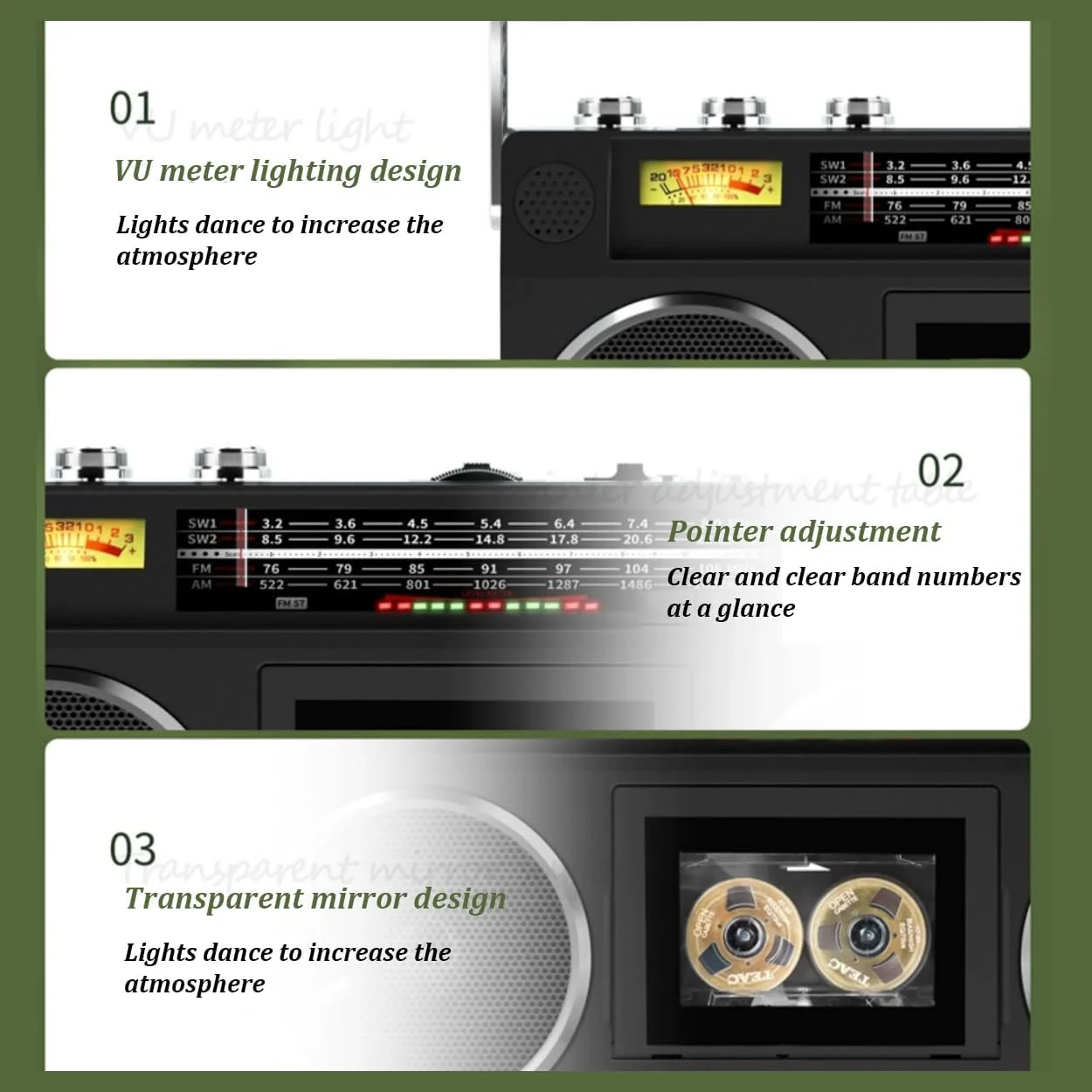 دستگاه پخش کاست قابل حمل QYLTTDM 40W، رادیو قابل حمل با 4 بلندگوی بزرگ، پورت کمکی 3.5 میلی متری، 6000 میلی آمپر ساعت، رادیو کاست استریو AM/FM/SW1/SW2، بلندگوهای کلاسیک رترو به سبک دهه 80، مشکی دستگاه پخش کاست قابل حمل QYLTTDM 40W، رادیو قابل حمل با 4 بلندگوی بزرگ، پورت کمکی 3.5 میلی متری، 6000 میلی آمپر ساعت، رادیو کاست استریو AM/FM/SW1/SW2، بلندگوهای کلاسیک رترو به سبک دهه 80، مشکی