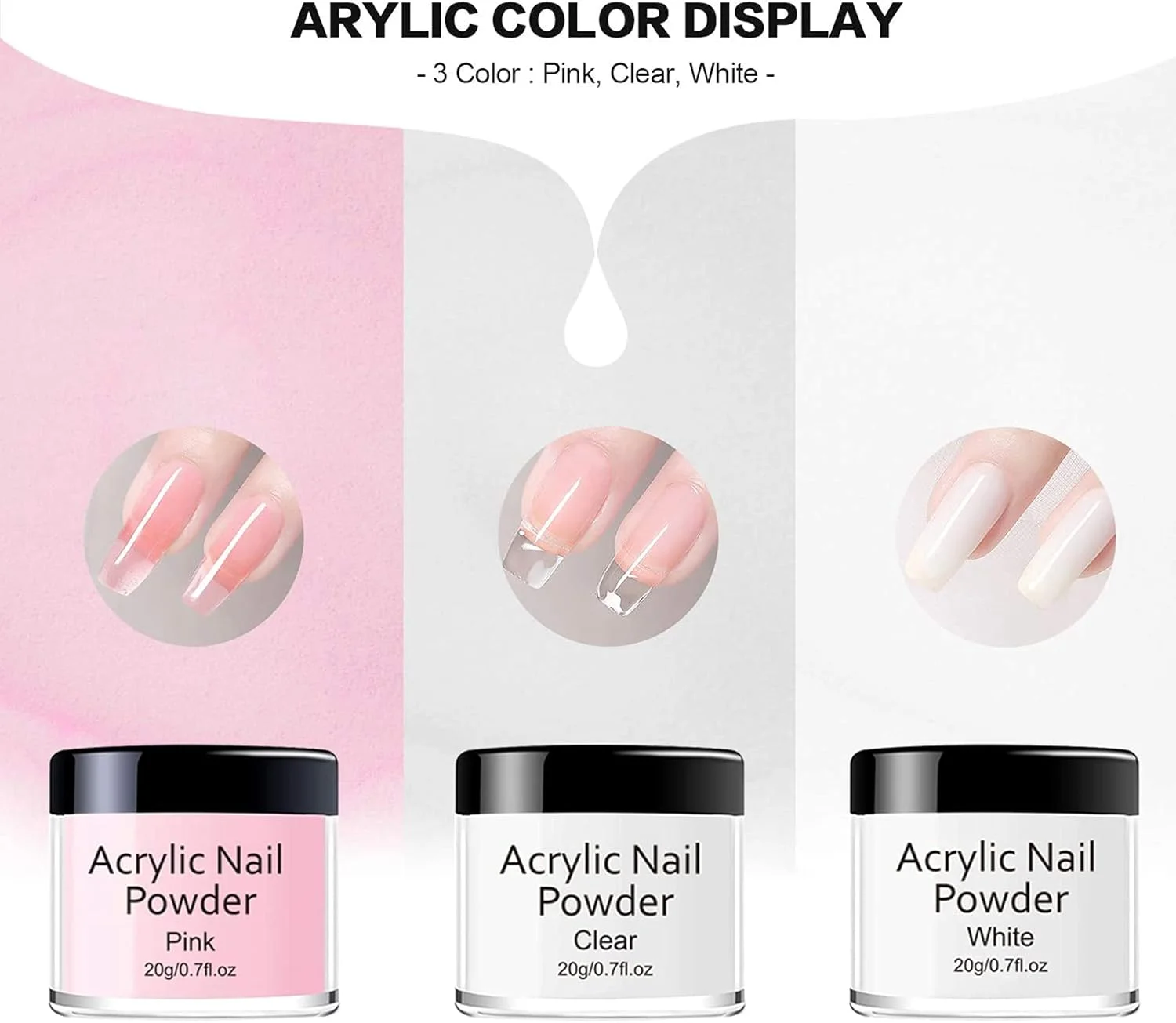 ست پودر اکریلیک و لیکوئید مانومر حرفه ای MAGIC ARMOR با برس و تیپ ناخن اکریلیک برای کاشت ناخن اکریلیک، کیت مبتدی ست پودر اکریلیک و لیکوئید مانومر حرفه ای MAGIC ARMOR با برس و تیپ ناخن اکریلیک برای کاشت ناخن اکریلیک، کیت مبتدی